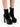Women's Solid Color Microfiber Round Toe Platform High-heeled Short Boots