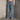 Women's American High Street Distressed Rhinestone Straight Leg Jeans Pants