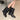 Women's Solid Color Belt Buckle Cowhide Pleated Round Toe Pull-on Boots