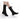 Black Cow Leather Sole Flat Heels Stage Show Jazz Pole Dance Shoes for Women