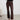 Women's Mid Waist Slim Streetwear Stretch Leather Flare Cropped Pants