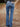 Women's Blue Straight Leg Stretchy Jeans with Back Pocket Embroidery