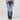 Women's Embroidered European American Style Stretchy Denim Long Slim Straight Pants