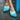 Women's Sexy Round Closed Metal Toe Lake Blue Gradient Slip On Slippers