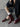 Women's Cowhide Belt Buckle Square Toe Pull-On Middle Heel Short Boots