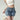 Summer Casual Street Style Women's High Waist A-Line Ruffle Denim Mini Skirt