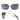 Trendy Rimless Metal Rivets Curved Rectangle Gradient Film Lens Sunglasses for Women