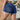 Women's All-match Daily Summer High Rise Elastic Ripped Roll Hem Denim Shorts