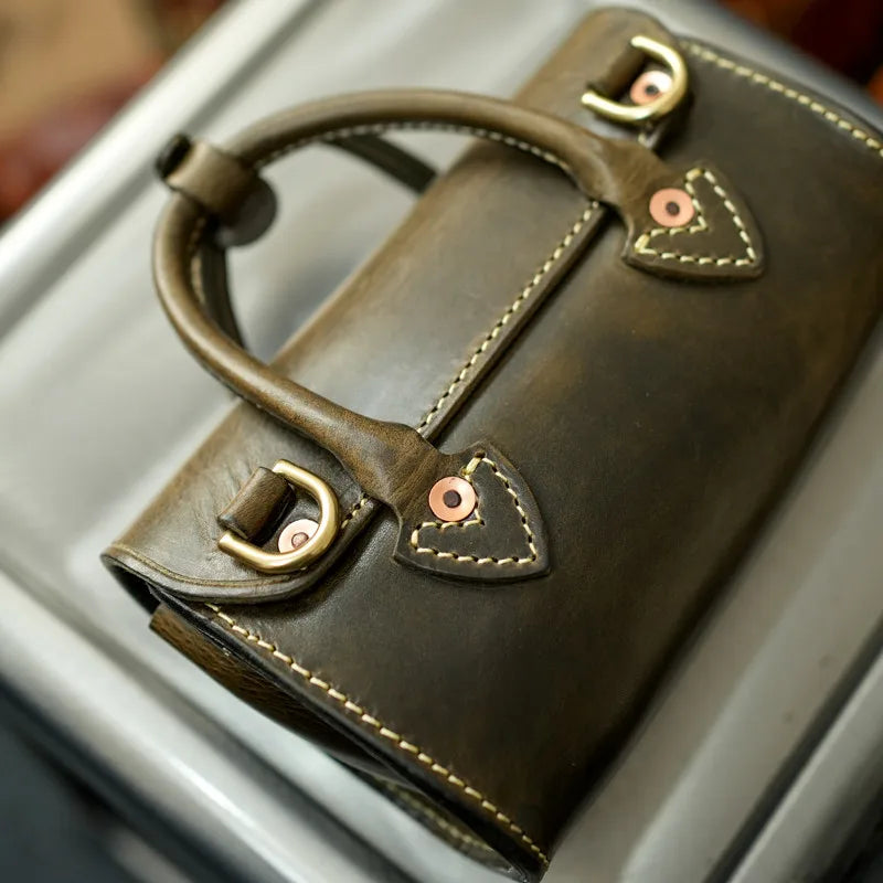 Genuine Leather Designer Luxury Cowhide Crossbody Handbag
