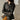 Women's Casual Contrast Color Lightly Painted Sheepskin Moto Biker Jacket