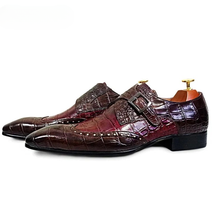 Men's Luxury Genuine Leather Crocodile Pattern Formal Wedding Dress Sh ... - Crocodile Pattern Formal Dress Shoes Designed For Evening Elegance