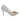 Women's Silver Leather Carved Flowers High Heels Lace-up Pointed Toe Pumps