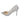 Women's Silver Leather Carved Flowers High Heels Lace-up Pointed Toe Pumps
