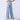 Women's Vintage Butterfly Embroidery Side Frayed Raw Edge Straight Leg Denim Pants