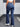 Women's Stretchy Casual Streetwear Heart Ripped Flared Leg Denim Trousers