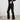 Women's Mid Waist Slim Streetwear Stretch Leather Flare Cropped Pants