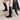 Women's Genuine Leather Square Toe Pull-On Belt Buckle Western Boots