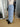 Women's Retro Washed Denim Red Cherry Embroidery Elastic Jeans Pants