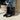 Women's Minimal Style Cowhide Square-Toe Pull-On Chunky Heels Short Boots