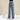 Women's Fall Winter High-waisted Wide Leg Denim Pants with Warm Fleece Lining