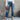 Women's European American Style High Rise Elastic Straight Denim Jeans Pants