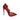 Women's Red Leather Carved Flowers High Heels Lace-up Pointed Toe Pumps