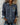 Women's American Retro Knitted Denim Long Sleeved Collar Jacket with Pockets