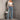 Women's American High Street Distressed Rhinestone Straight Leg Jeans Pants
