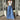 Women's European American Drawstring Elastic Waist Patchwork Loose Drape Jeans