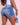 Women's Luxury Summer Spring Slim High Elastic Waist Lace-up Denim Shorts
