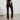 Women's Mid Waist Slim Streetwear Stretch Leather Flare Cropped Pants