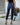 Women's Retro Stretchy Button Fly Frayed Hem High Waisted Skinny Jeans Pants