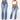 Women's Street Style Washed Denim Button Flap Pocket High Waist Casual Jeans Pants