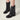 Women's Spring Cowhide Round Toe Pull-On Chunky Heels Ankle Boots
