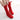 Red Cow Leather Sole Flat Heels Stage Show Jazz Pole Dance Shoes for Women