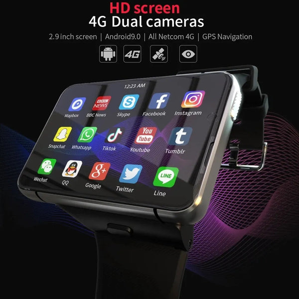 APPLLP MAX 4G WiFi Men Dual Camera Video Calls Phone Heart Rate Monitor 4G+64G Game Smartwatch CP. DM100  -  GeraldBlack.com