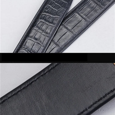 Authentic Crocodile Belly Skin Exotic Alligator Leather Stainless Steel Needle Buckle Belt Waist Strap For Male  -  GeraldBlack.com