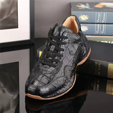 Authentic Men Genuine Exotic Alligator Crocodile Skin Leather Lace-up Winter High top Ankle Shoes  -  GeraldBlack.com