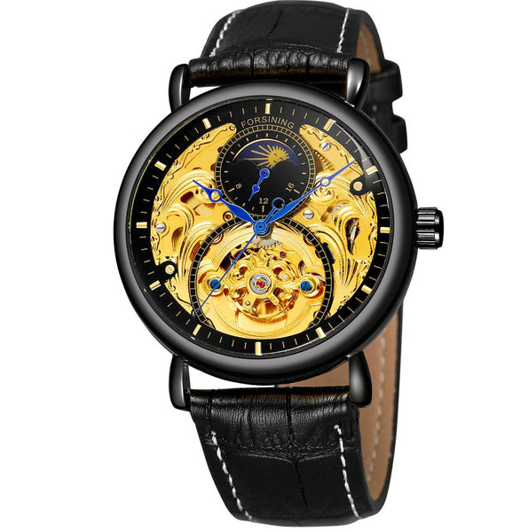 Automatic Men Sun Moon Phase Tourbillon Mechanical 3ATM Waterproof Wristwatches Clocks  -  GeraldBlack.com