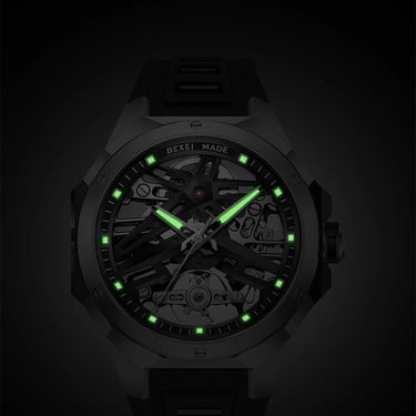 Automatic movement mechanical men's luminous skeleton Synthetic sapphire waterproof business wristwatch  -  GeraldBlack.com