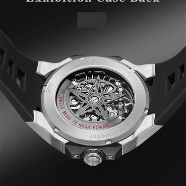 Automatic movement mechanical men's luminous skeleton Synthetic sapphire waterproof business wristwatch  -  GeraldBlack.com