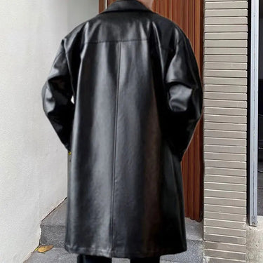 Autumn Men's Mid-length Korean Slim-fit Synthetic Leather Retro Fur Trench Coat  Jacket  -  GeraldBlack.com