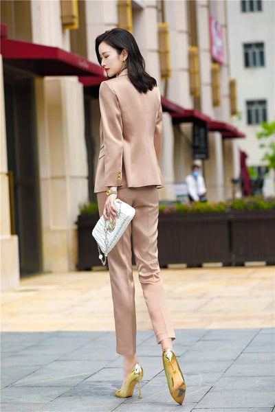 Autumn Winter Formal Business Professional OL Styles Office Work Wear Blazers Trousers Suits Pantsuits Set  -  GeraldBlack.com