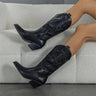 Big Size 42 43 Western Style Women Fashion Embroider Leather Autumn Winter Low Heels Long Cowboy Boots  -  GeraldBlack.com