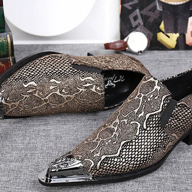 Big Sizes Men's Leather Snake Pattern Business Leather Pointed Dress Shoes EU38-46!  -  GeraldBlack.com
