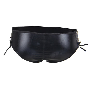 Black Briefs Lingerie Leather Crotchless Women Panties Sexy Adjustable Plus Size Underwear Low Waist Underpants  -  GeraldBlack.com