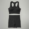 Black Women Seamless Sleeveless Sleeve Bra High Waist Shorts 2PCS Fitness Sports Gym Workout Yoga Set  -  GeraldBlack.com