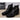 British Style Men's 6.8CM Heels Black Leather Round Toe Square High Heels Boots  -  GeraldBlack.com