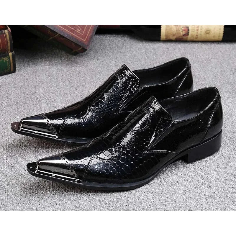 British Style Patent Genuine Leather Hight Increased Italian Oxford Dress Shoes For Wedding EU38-46  -  GeraldBlack.com