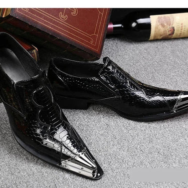 British Style Patent Genuine Leather Hight Increased Italian Oxford Dress Shoes For Wedding EU38-46  -  GeraldBlack.com